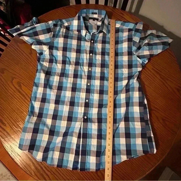 Tommy Hilfiger Plaid Check Shirt Sz 17- 32/33 Long Sleeve Button Up 100% Cotton - Picture 10 of 11